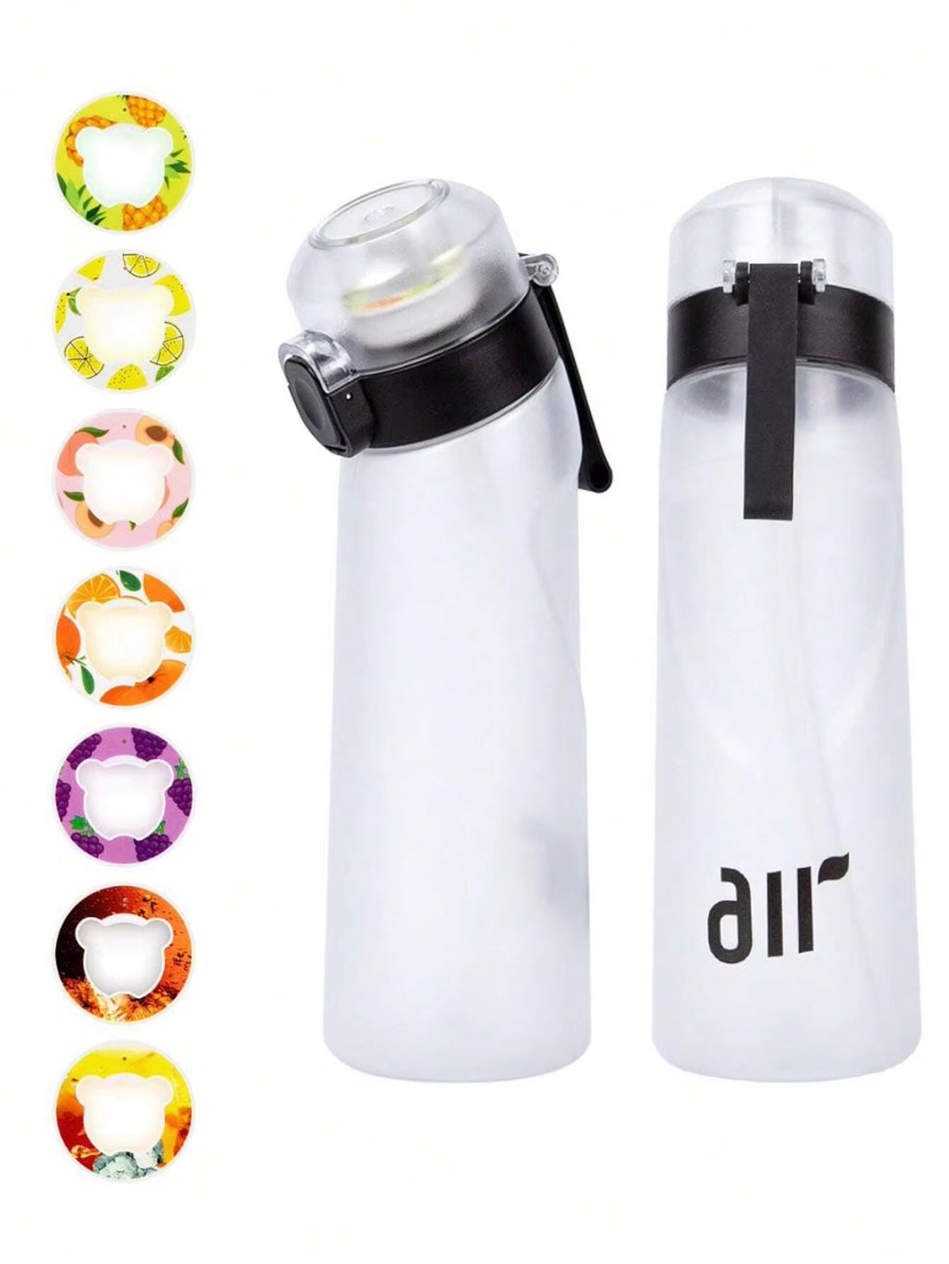 1Pc Air Water Bottle with 1Pc Random Flavor Pods Portable Transparent with Straw Leak Proof Suitable for Outdoor Sports