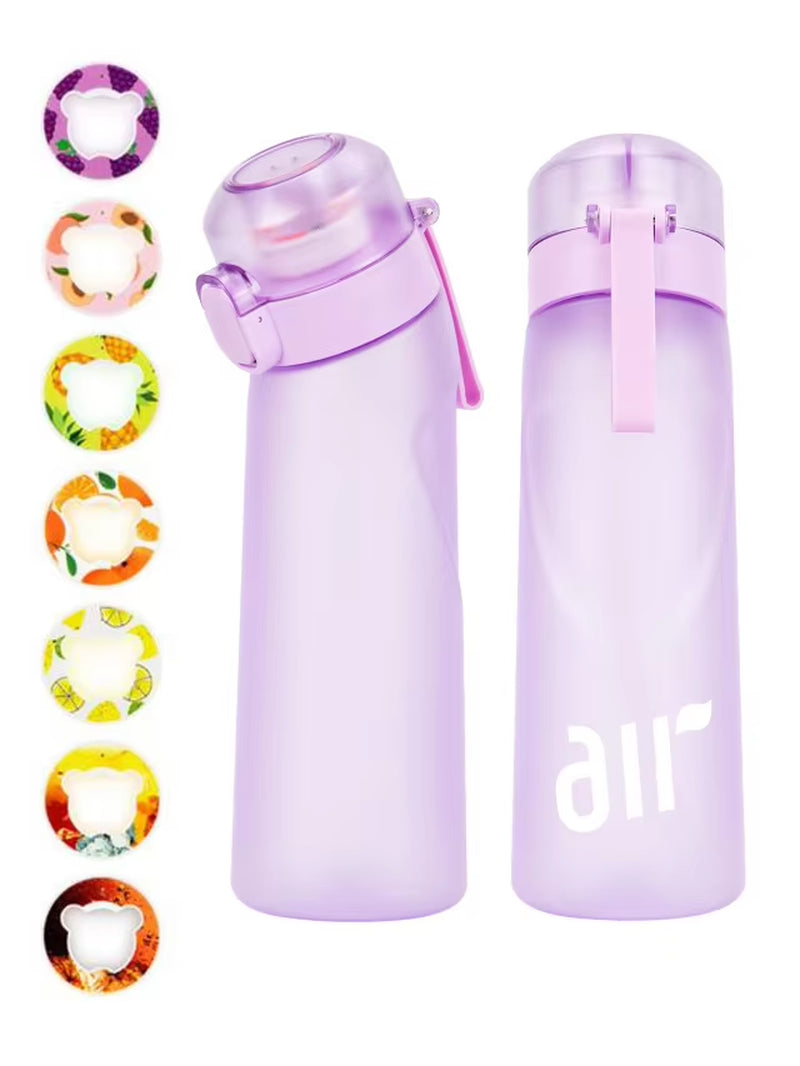 1Pc Air Water Bottle with 1Pc Random Flavor Pods Portable Transparent with Straw Leak Proof Suitable for Outdoor Sports