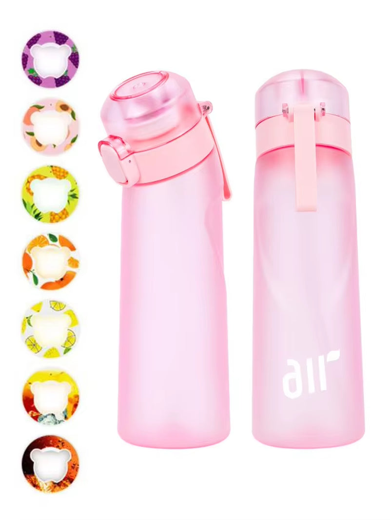 1Pc Air Water Bottle with 1Pc Random Flavor Pods Portable Transparent with Straw Leak Proof Suitable for Outdoor Sports