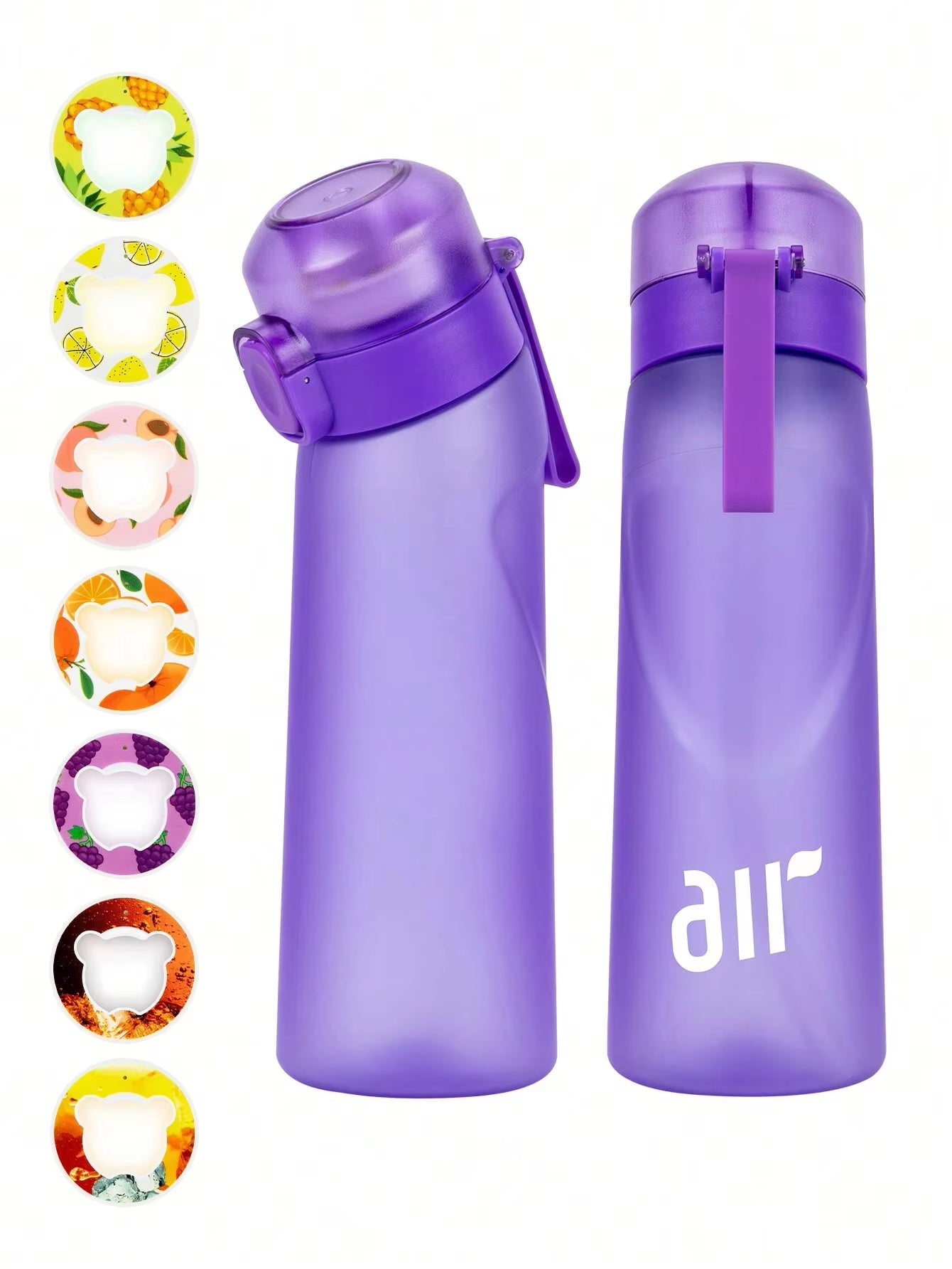 1Pc Air Water Bottle with 1Pc Random Flavor Pods Portable Transparent with Straw Leak Proof Suitable for Outdoor Sports