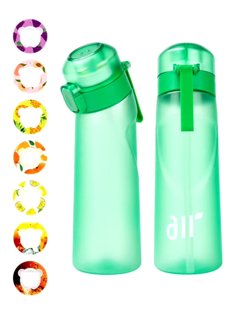 1Pc Air Water Bottle with 1Pc Random Flavor Pods Portable Transparent with Straw Leak Proof Suitable for Outdoor Sports